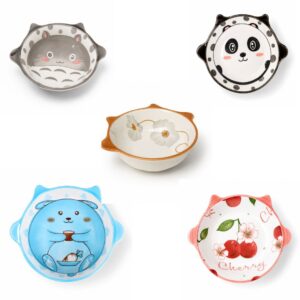 Bowl Cerâmica 150ml Cereja Urso Panda Gato Urso Petisco Sobremesa Jantar Almoço Mesa Posta Presente