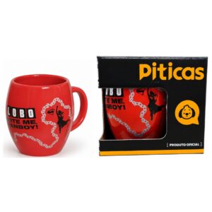 Caneca DC Lobo Cerâmica 500ml Vermelha Geek Presente Café Chá Bebidas Quentes