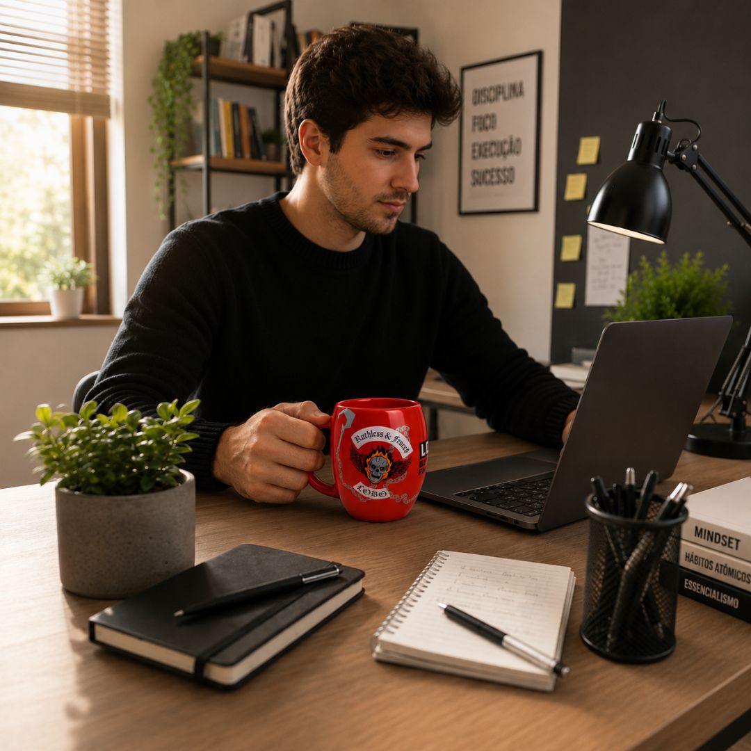 Caneca DC Lobo Cerâmica 500ml Vermelha Geek Presente Café Chá Bebidas Quentes - Imagem 4