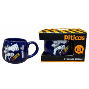 Caneca Skull One Piece Azul 300ml Cerâmica Mangá Anime Geek Café Chá Bebidas Quente Presente
