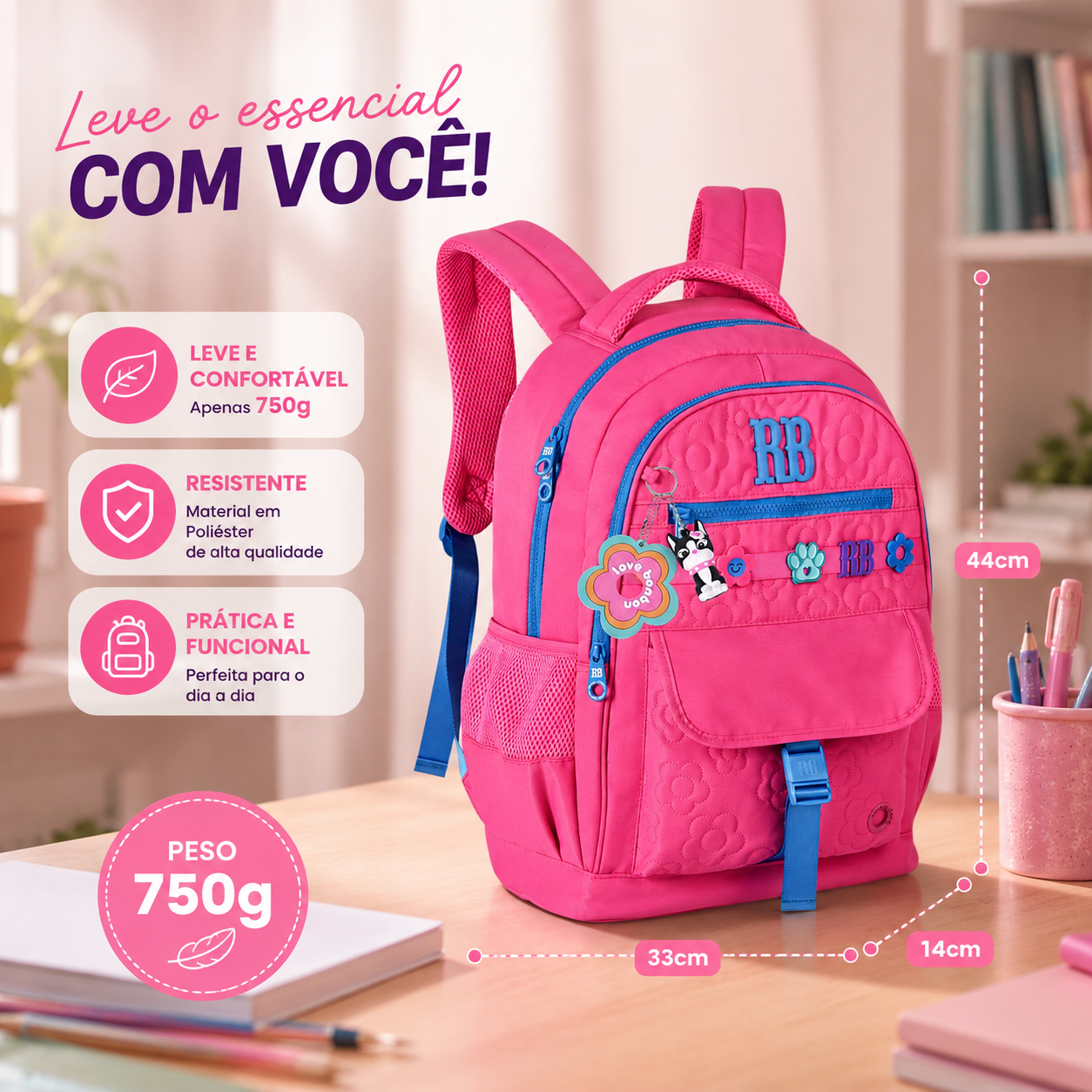 Mochila de Costas Rebecca Bonbon Escolar Juvenil Feminino Estilosa Volta as Aulas Passeio Viagem - Imagem 10