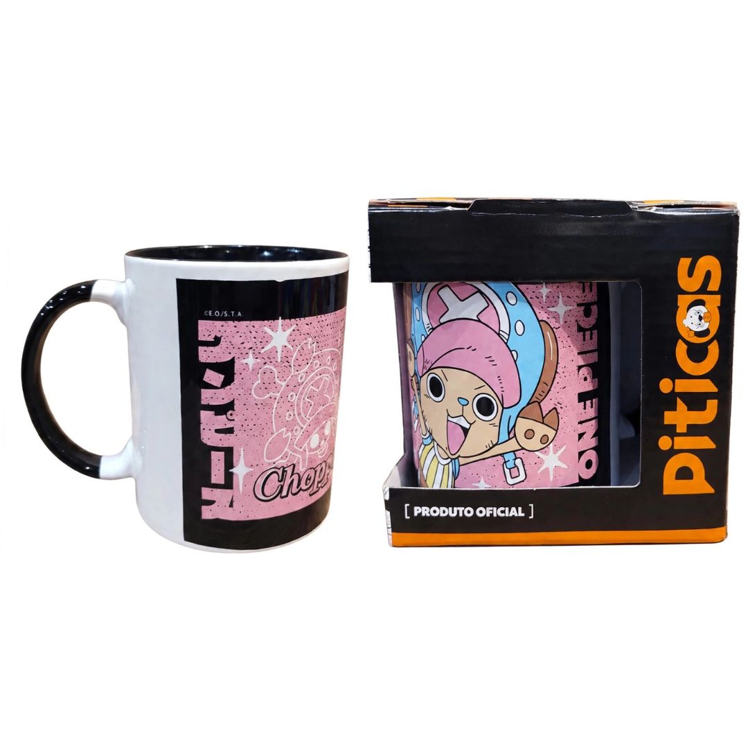 Caneca One Piece Chopper 300ml de Porcelana Esmaltada Multicolorida Anime Mangá Geek Presente Café Chá Bebidas Quentes