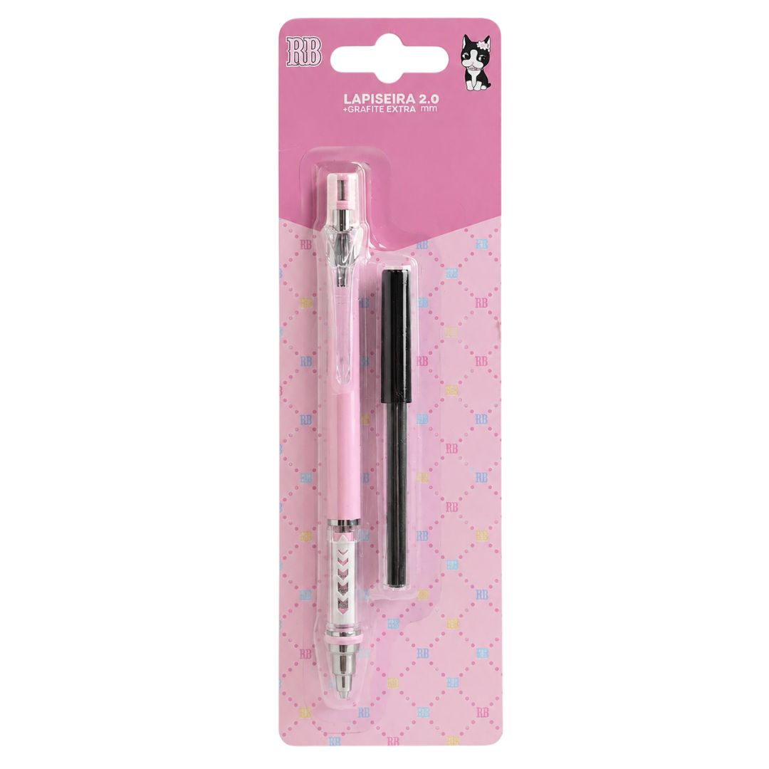 Lapiseira 2.0mm c/ Grafite Extra Rebecca Bonbon Lilás Rosa Salmão Azul Escolar Estudo Escrever Volta Aulas Apontador Emb - Imagem 3