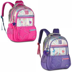 Mochila de Costas Holográfica Rebecca Bonbon Rosa Escolar Volta as Aulas Juvenil Youtuber Feminina