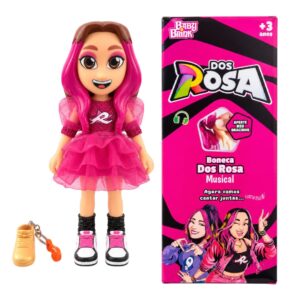 Boneca Emilly Vick Dos Rosas Musical Chaveiro Articulada Som Brinquedo Infantil Menina Brincar Youtuber Presente Criança