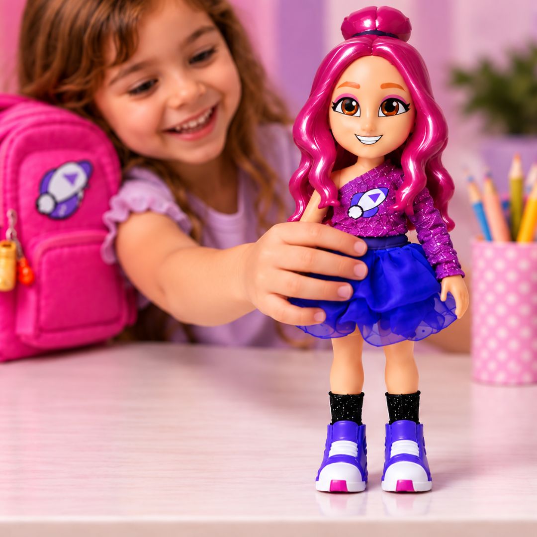 Boneca Katlen Dos Rosas Musical Chaveiro Articulada Som Brinquedo Infantil Menina Brincar Youtuber Emilly Vick Presente - Imagem 4