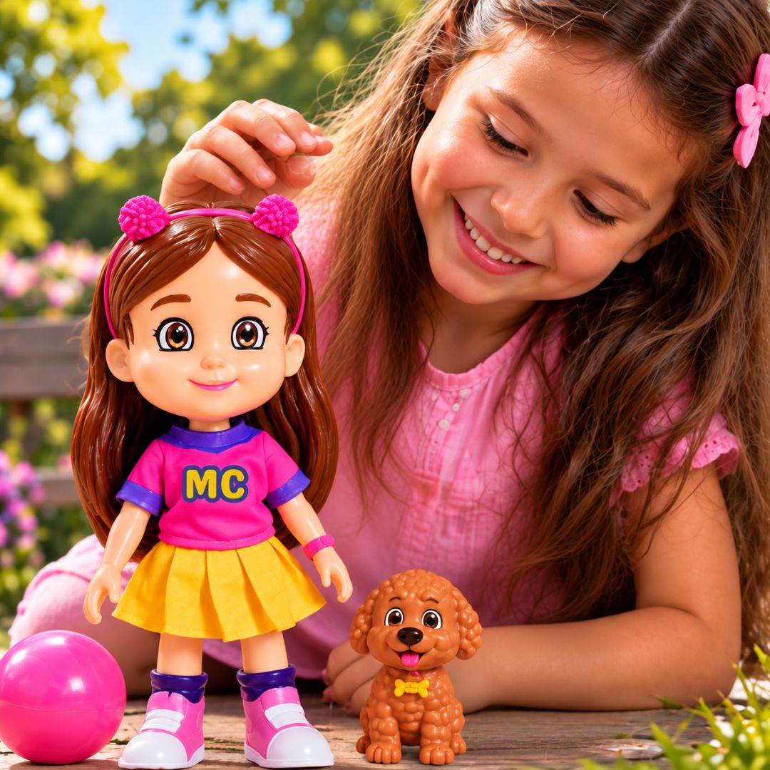 Boneca Maria Clara Tween Cachorrinha Nala Articulada Brinquedo Infantil Menina Brincar Youtuber Presente Criança - Imagem 3