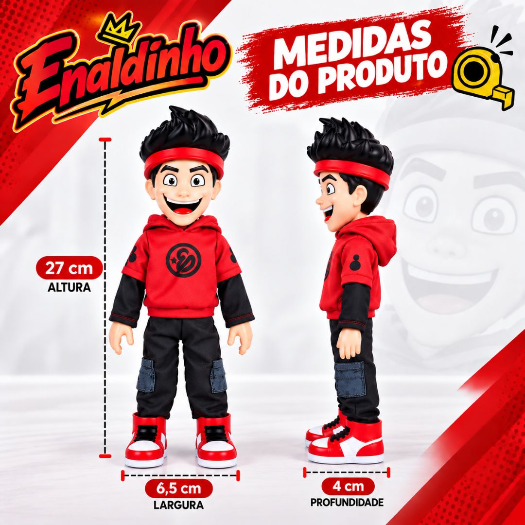 Boneco Enaldinho c/ Colar Do Poder Articulado Brinquedo Infantil Youtuber Menino Brincar Presente Criança - Imagem 5