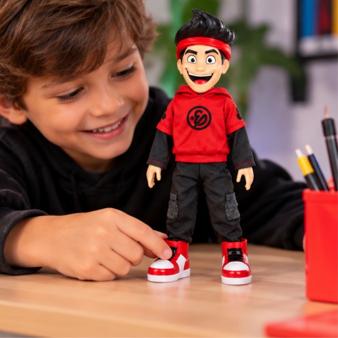 Boneco Enaldinho c/ Colar Do Poder Articulado Brinquedo Infantil Youtuber Menino Brincar Presente Criança - Imagem 4