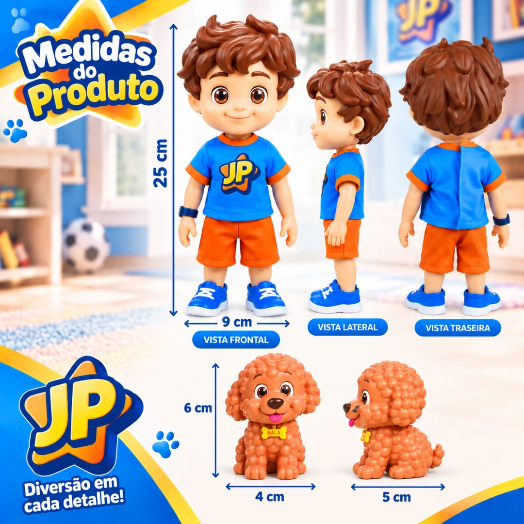 Boneco JP Tween Cachorrinha Nala Articulado Brinquedo Infantil Menino Brincar Youtuber Maria Clara Presente Criança - Imagem 5